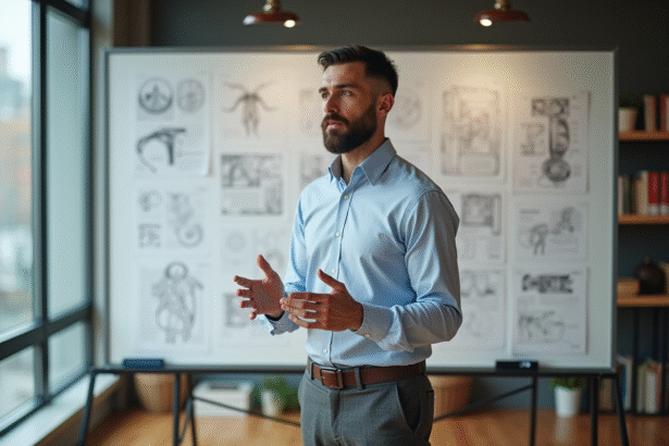 Portrait d'un designer homme en atelier créatif