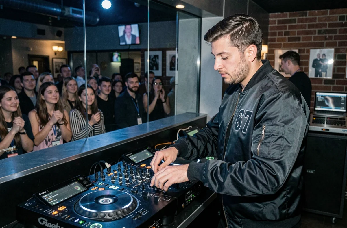 DJ Night 67 mixant sur une installation CDJ professionnelle dans un club de nuit strasbourgeois