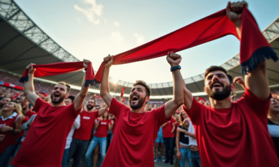 Supporters passionnes d'amiens devant le stade