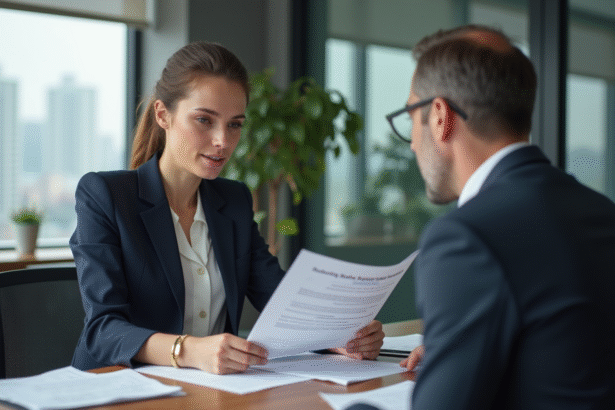 Femme d'affaires en réunion dans un bureau moderne