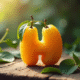 Fruit en forme de H sur table en bois rustique