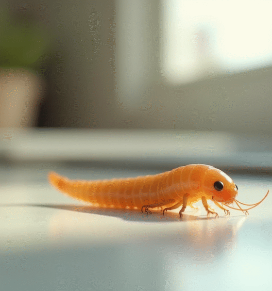 Zoom sur une mouche dans la cuisine claire